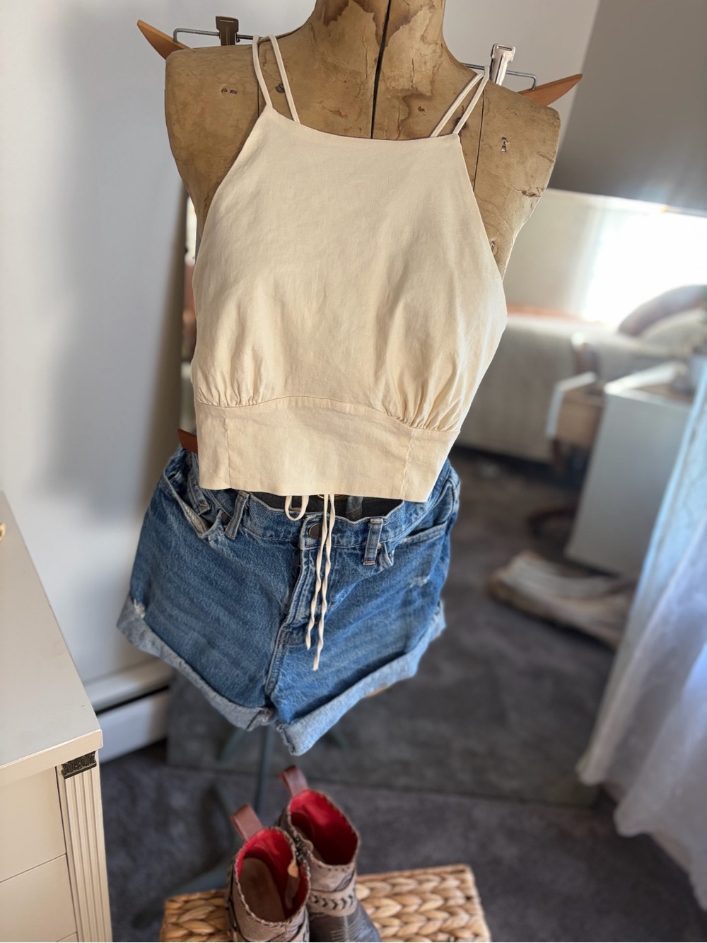 Zara Lace Up Open Back Halter Top